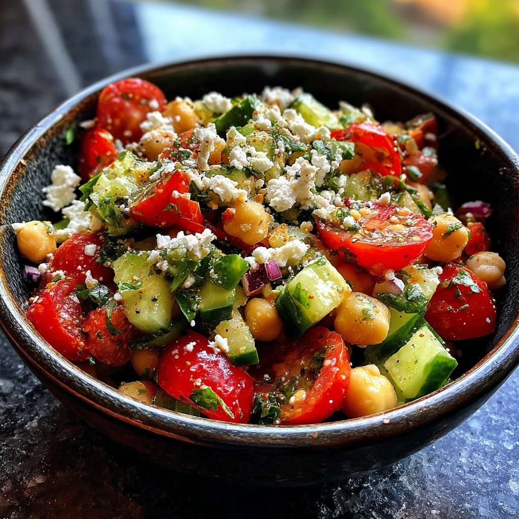 Mediterranean Chickpea Cucumber Salad