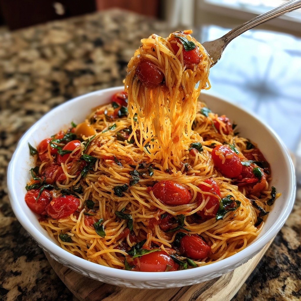 Easy Angel Hair Pasta With Tomato Basil Sauce
