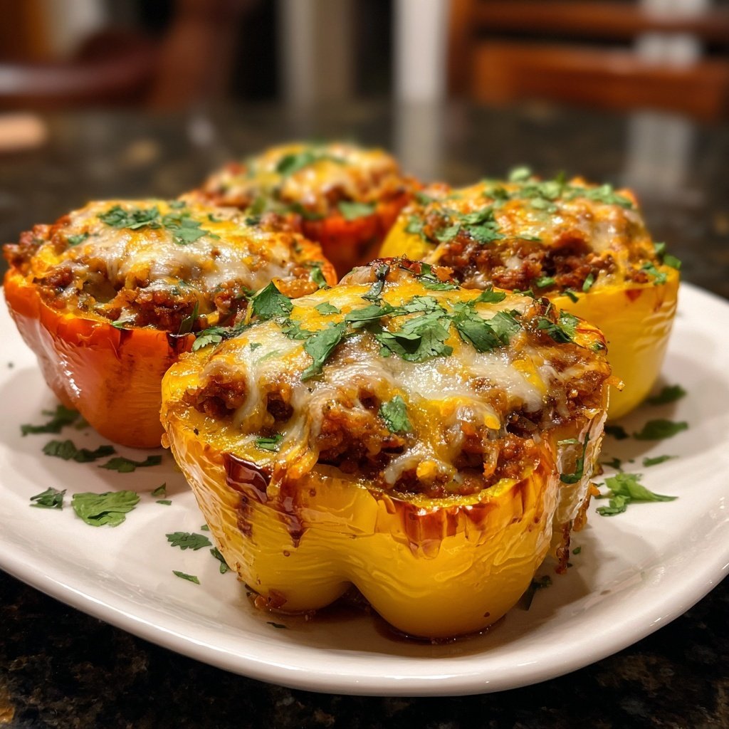 Ground Turkey Taco Stuffed Peppers