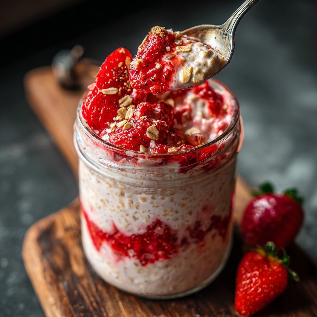 Strawberry Overnight Oats With Chia