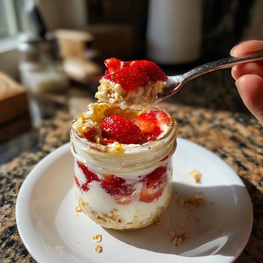 Overnight Oats With Strawberries And Yogurt
