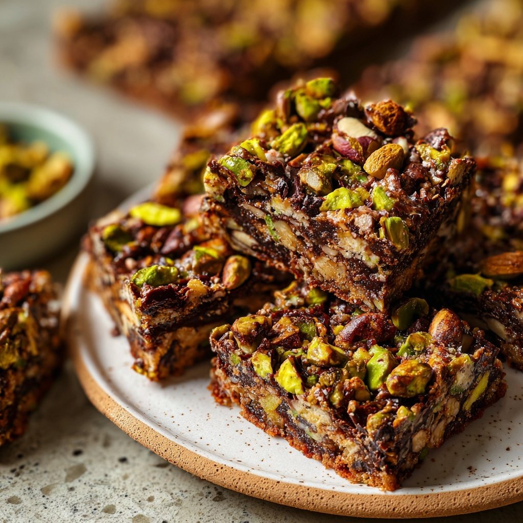 Chocolate Pistachio Almond Bars