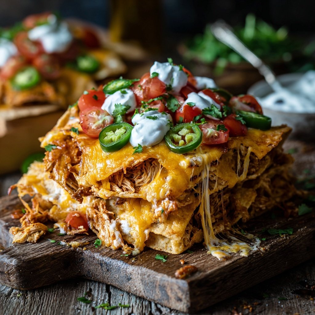 Shredded Chicken Nacho Casserole